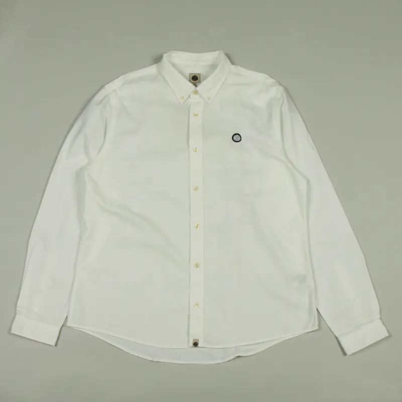 Pretty Green LS Oldbury Oxford Shirt - White